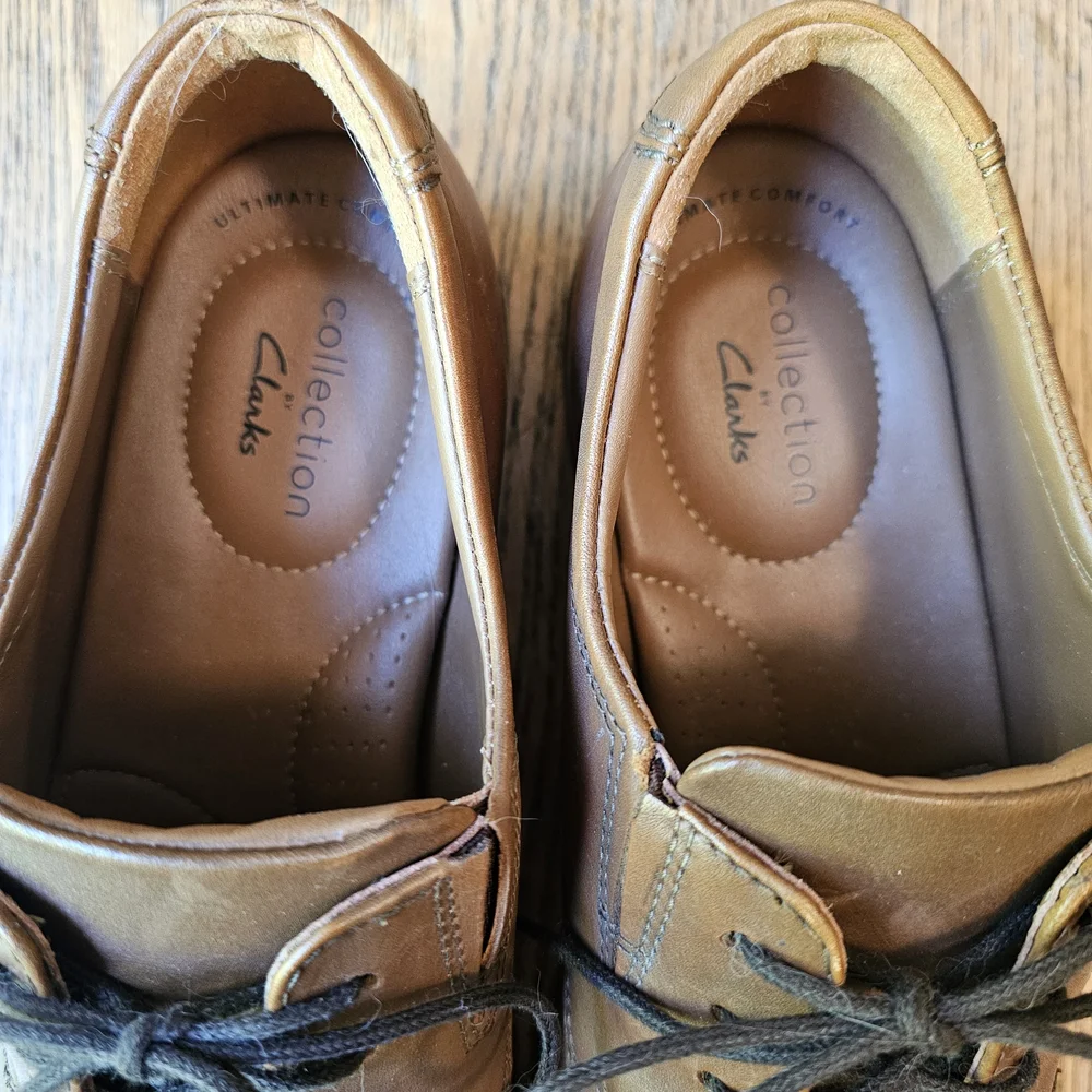 NEW! Clarks Brown Lace-up Oxfords Men's Size 10.5W